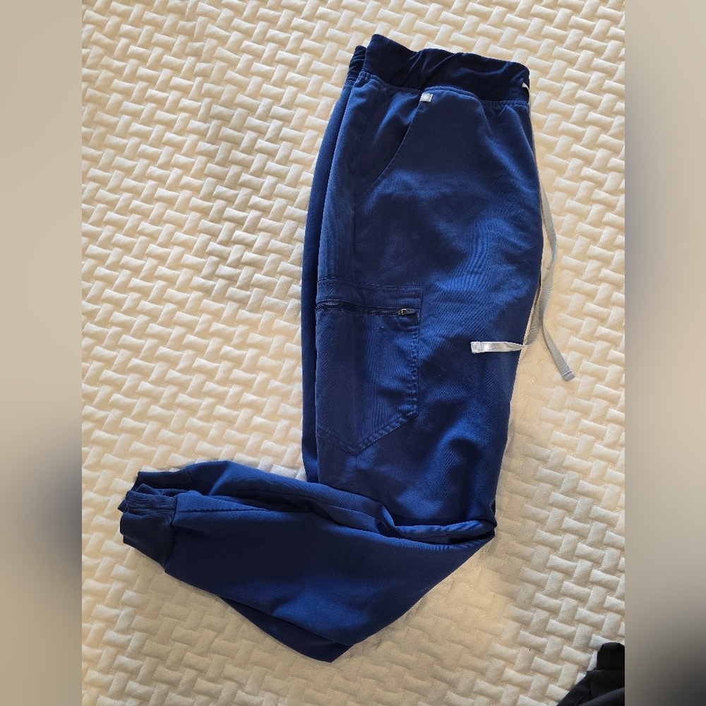 Womens Figs Denium Blue Zamora Jogger Scrub Pants Size: L/tall